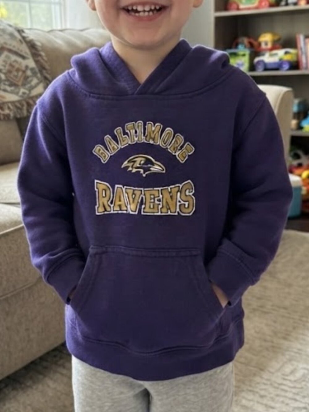 NFL TEAM APPAREL Baltimore Ravens Kids Purple Hoodie Sweatshirt Size 3T